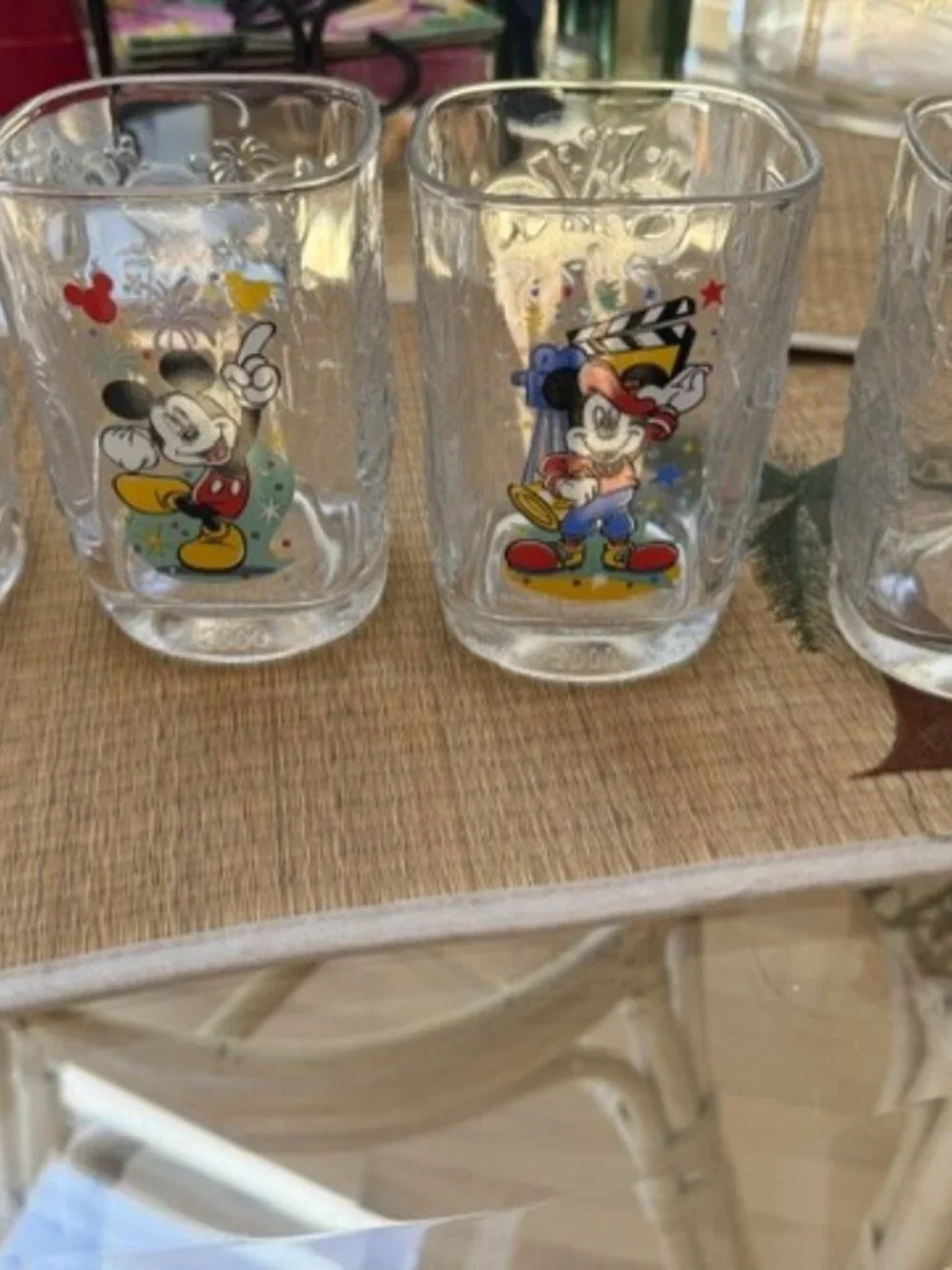 Walt Disney World McDonalds Mickey 2000 Celebration Square Glasses VTG Set of 4
